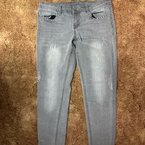 7 For All Mankind Light Gray Skinny Jeans
